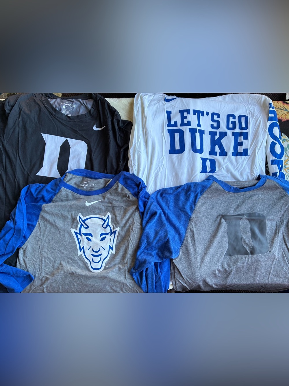 Lot Of 4 Duke Blue Devils Nike Long Sleeve T-Shirts 2 Small 2 Medium
